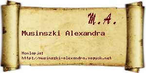 Musinszki Alexandra névjegykártya